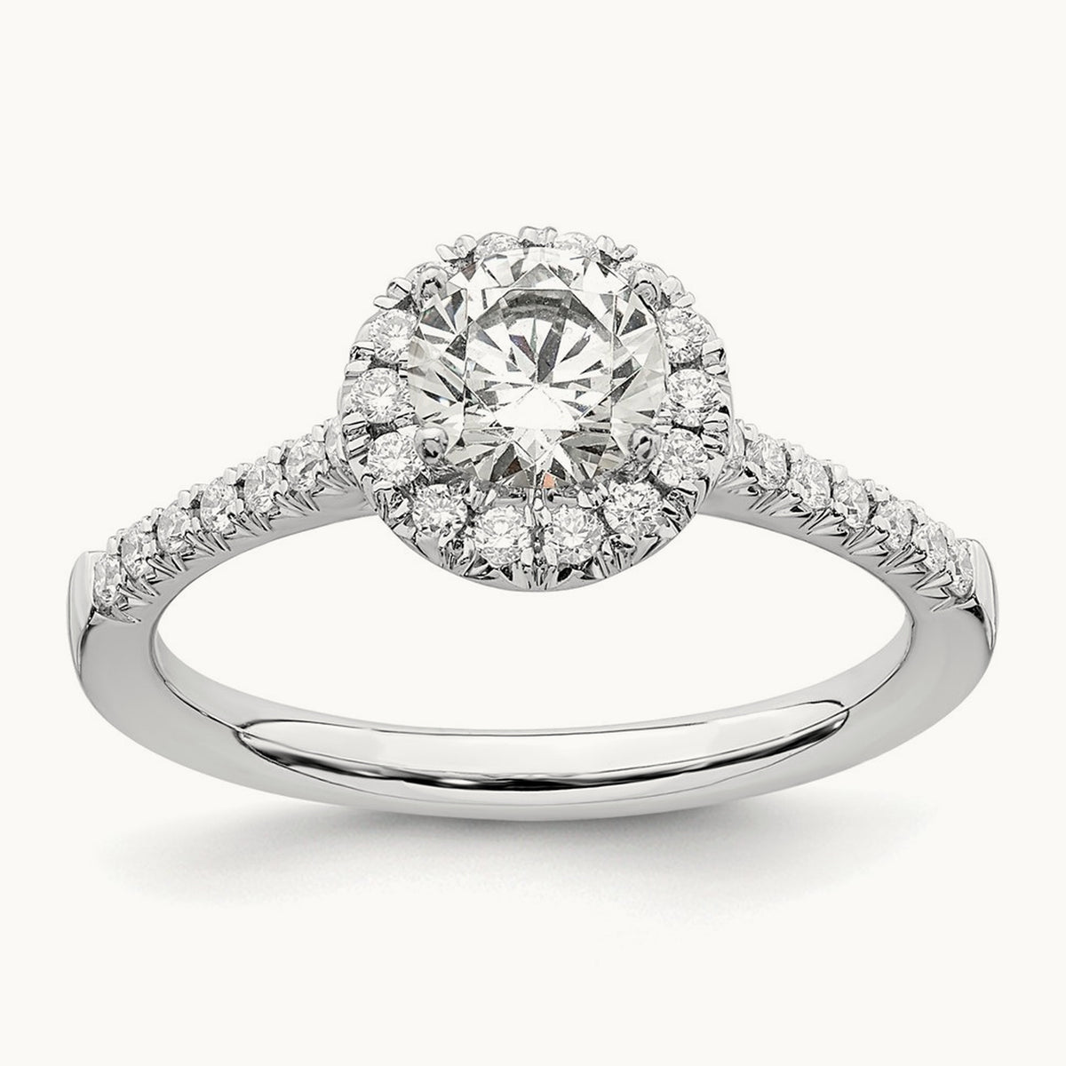 Halo Engagement Ring, 0.75 ct tw Lab-Grown Diamond — 14K White Gold