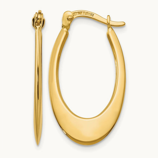 Polished Hoop Earrings, 14K