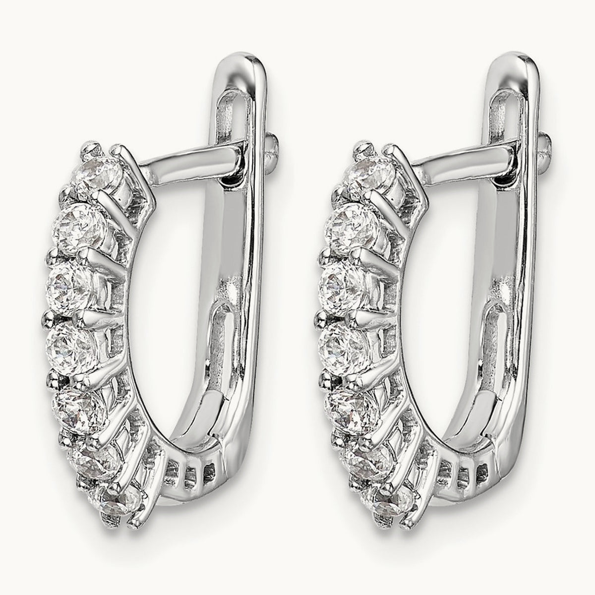 Fancy Hinged Diamond Earrings, 14K White Gold
