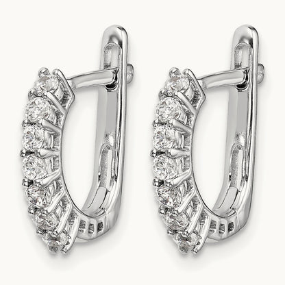Fancy Hinged Diamond Earrings, 14K White Gold