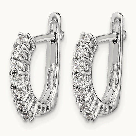 Fancy Hinged Diamond Earrings, 14K White Gold