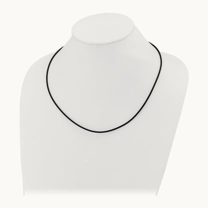 20in with Yellow Clasp Black Rubber Cord Necklace — 2mm