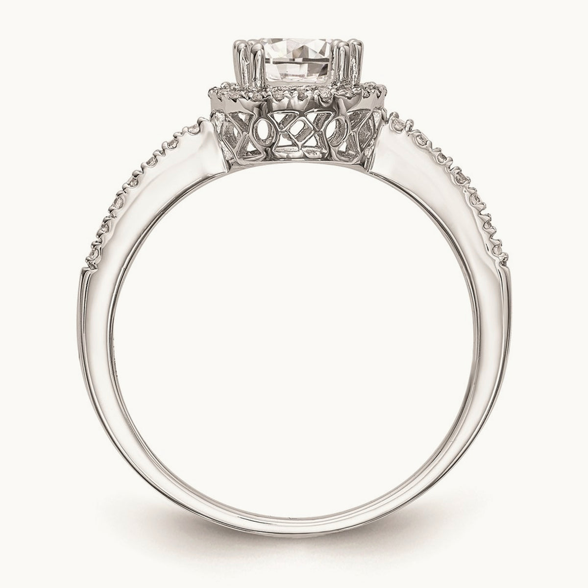 Round Halo Engagement Ring Mounting