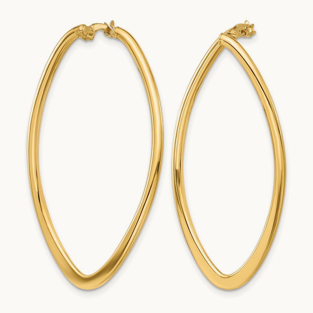 Polished Oval Hoop Earrings, 14K — Leslie's