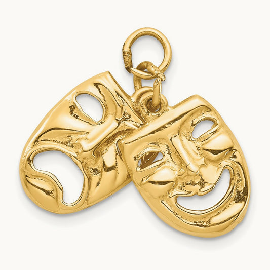 Comedy Tragedy 2-Piece Charm, 14K