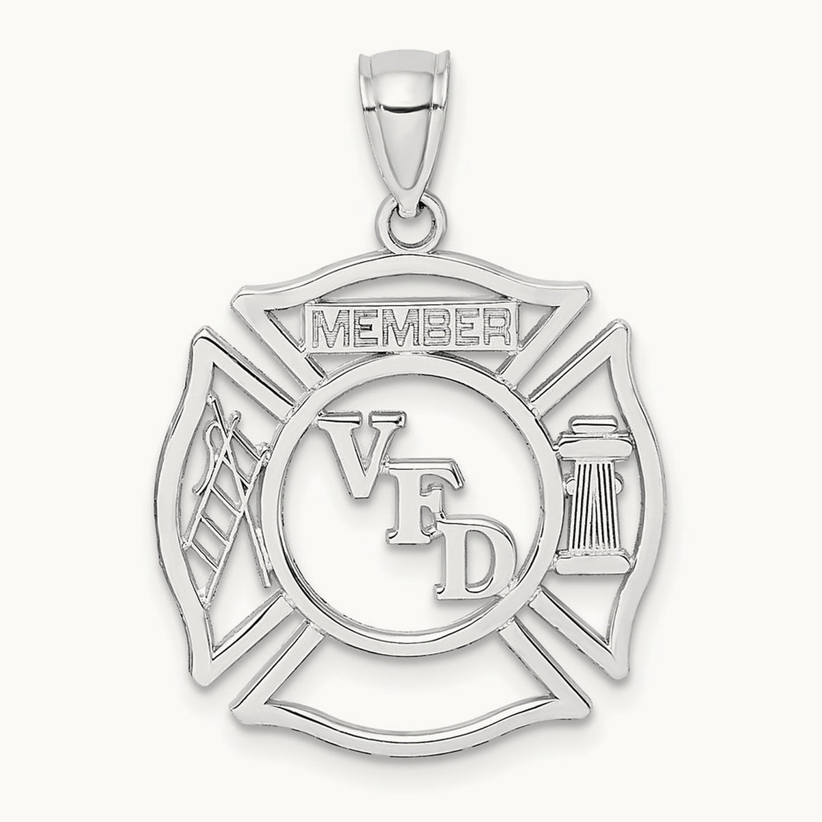 VFD Member Shield Charm — 14K White Gold
