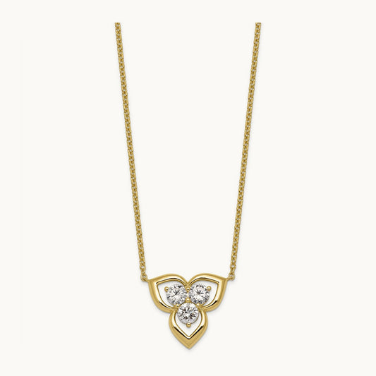 3-stone Fashion Necklace, 1.00 ct tw Lab-Grown Diamond