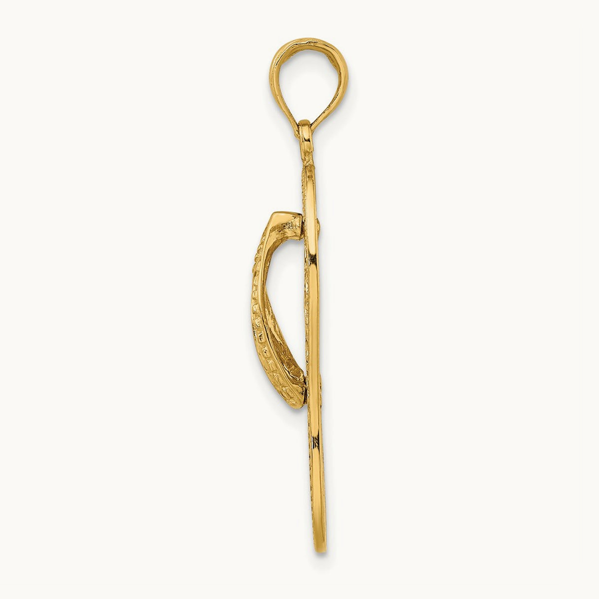 Polished Multi Flower Flip-Flop Charm — 14K Yellow Gold