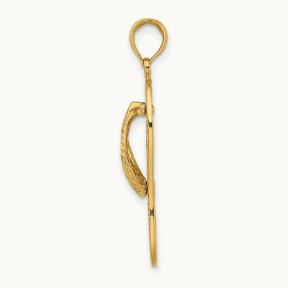 Polished Multi Flower Flip-Flop Charm — 14K Yellow Gold