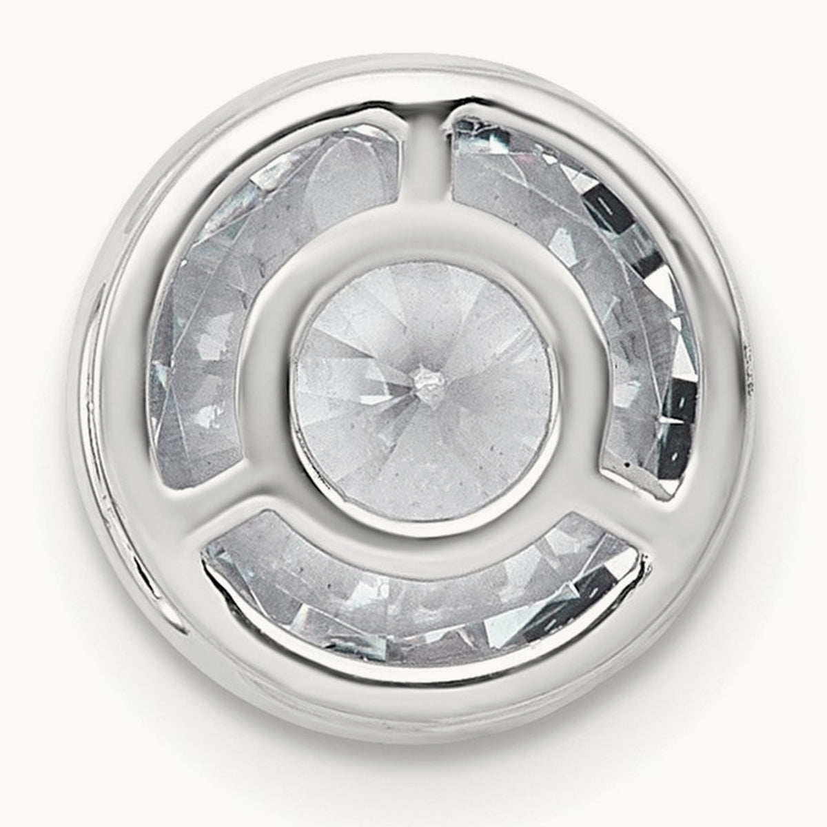 Round Bezel Set Chain Slide Pendant, 0.25-3.00 ct tw Lab-Grown Diamond — 3 ct, 14K White Gold