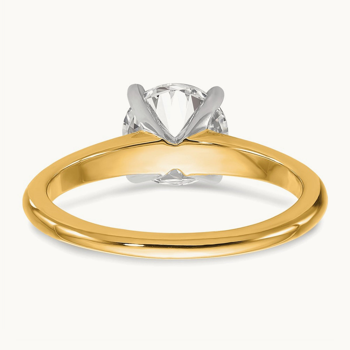 Round Solitaire Engagement Ring, 0.25-5.00 ct tw Lab-Grown Diamond — 14K Two-Tone