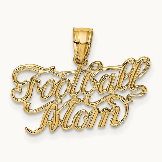 FOOTBALL MOM Charm, 14K