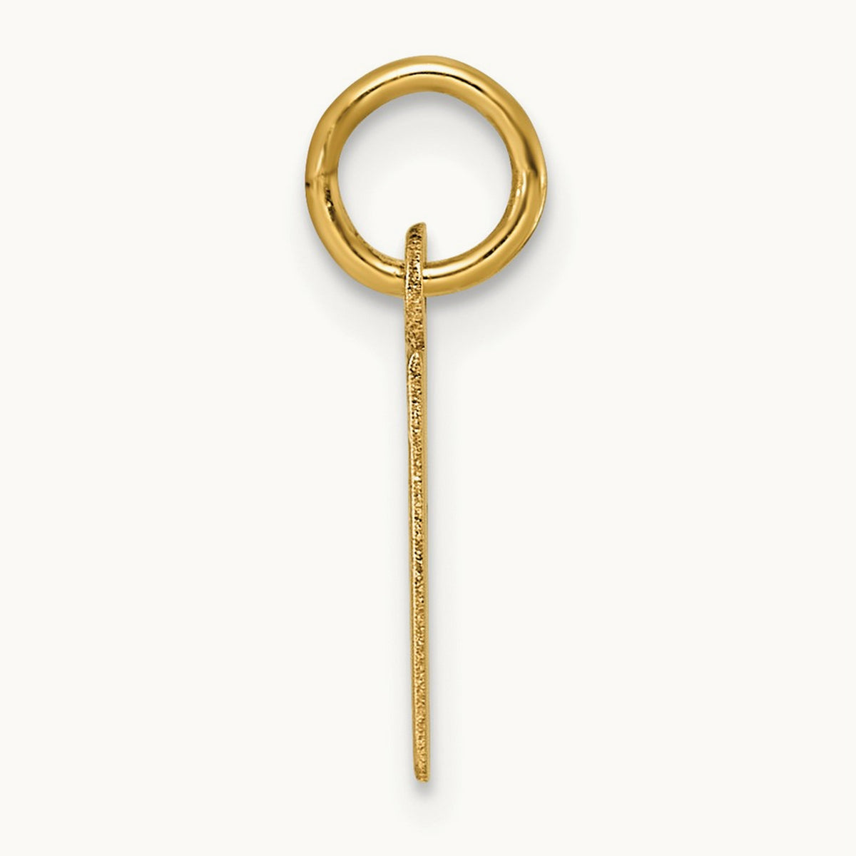 Small Slanted Block Initial Charm — 14K Yellow Gold, E