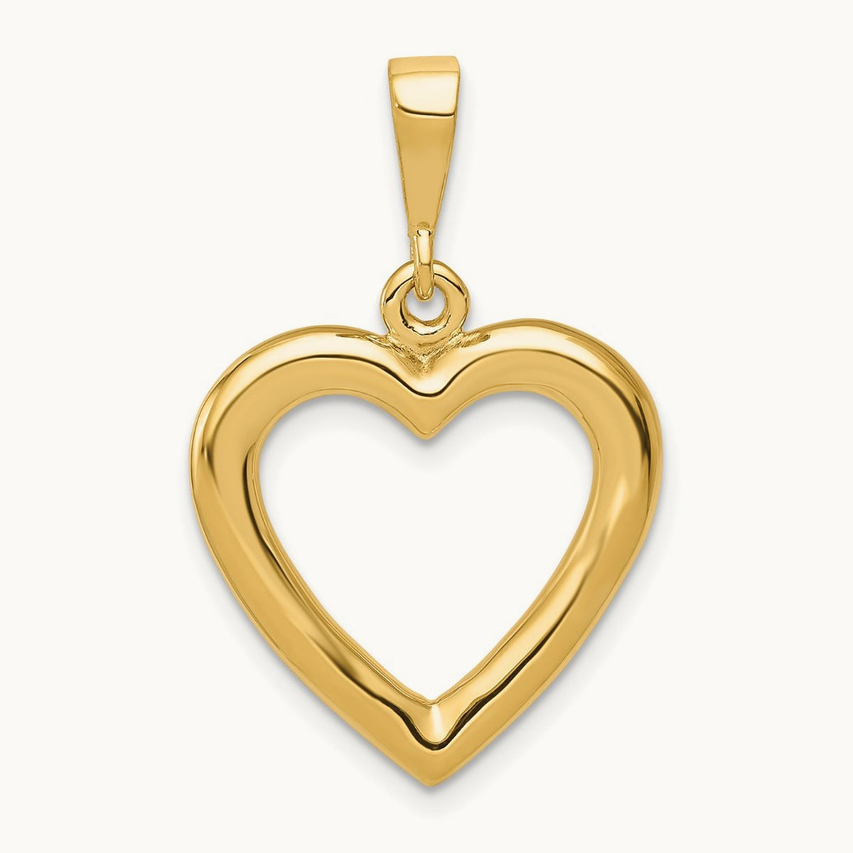 Polished Heart Pendant, 14K