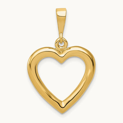 Polished Heart Pendant, 14K