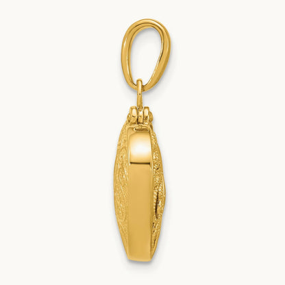 3-D Reversible Heart Opens Charm, 14K