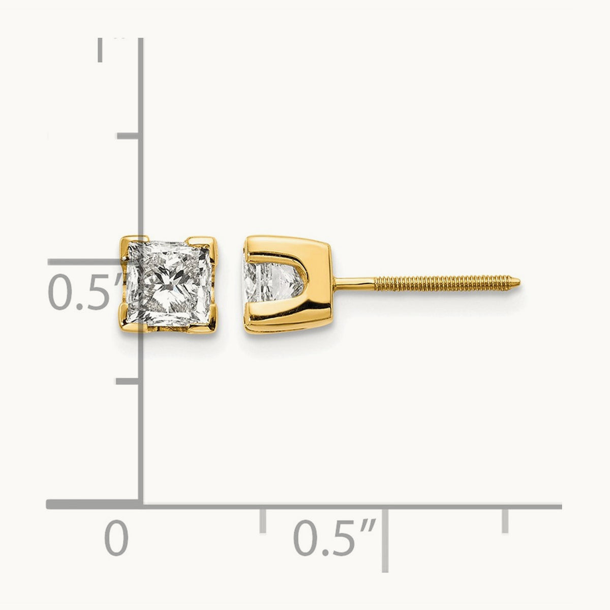 AAA Quality Complete Princess-cut Diamond Earrings, 14K