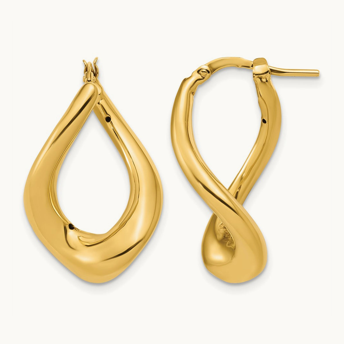 Polished Twist Hoop Earrings — Leslie's — photo set