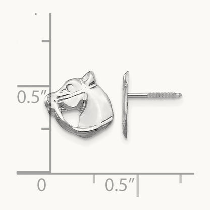 Madi K Screwback Horse Post Earrings, 14K White Gold