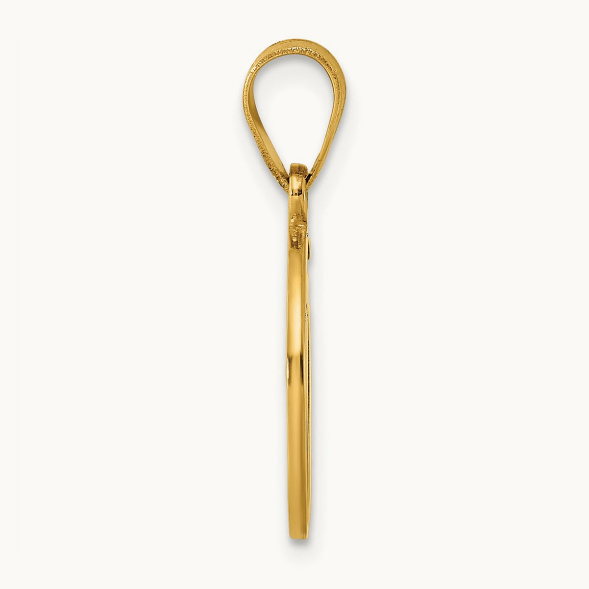 Script Letter O Initial Pendant, 14K