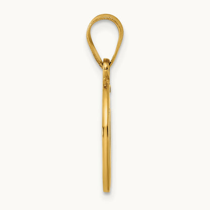 Script Letter O Initial Pendant, 14K