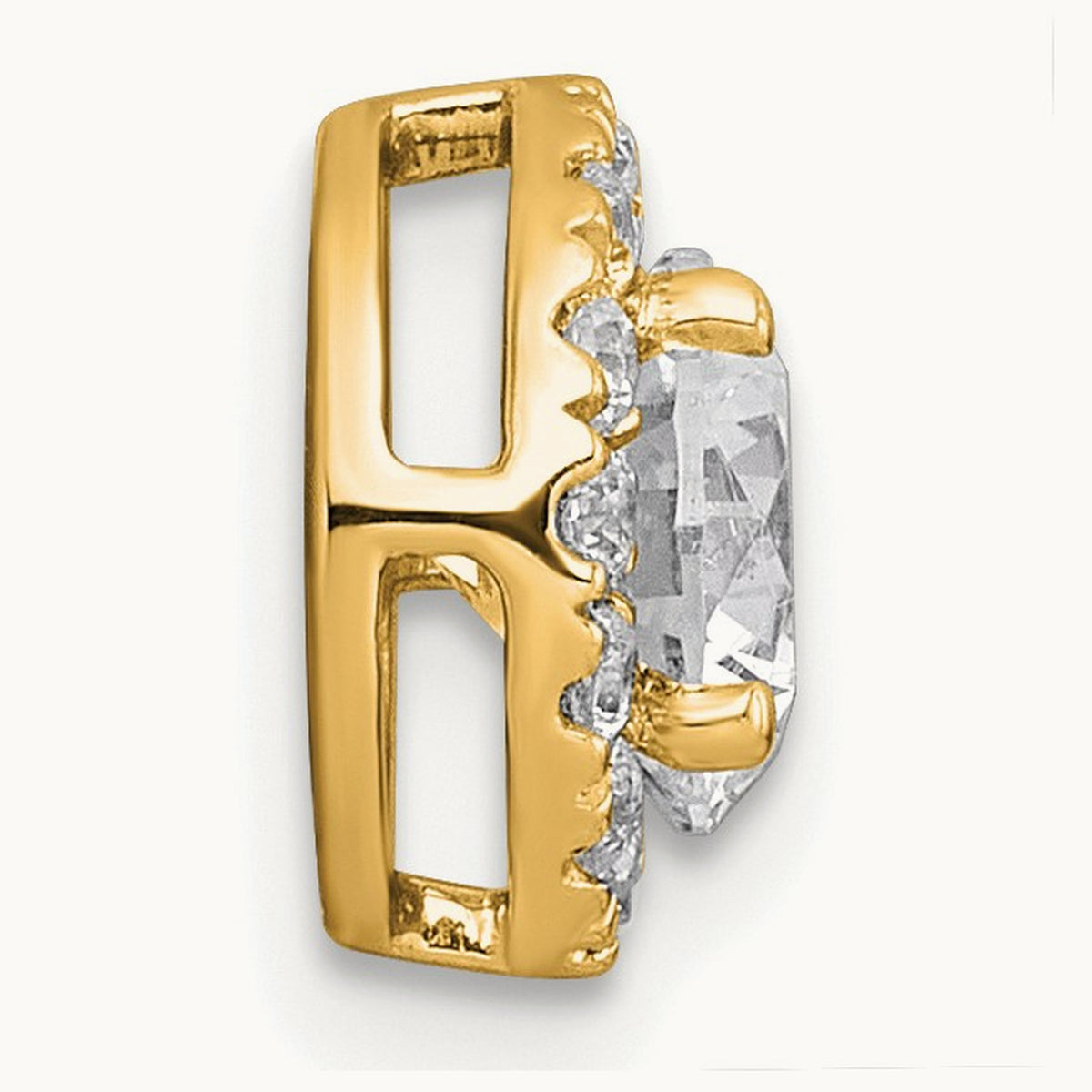 Round Halo Chain Slide Pendant, 0.25-5.00 ct tw Lab-Grown Diamond — 1 1/4 ct, 14K Yellow Gold
