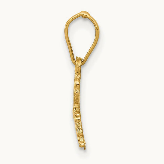 Polished Little Boy Pendant, 14K