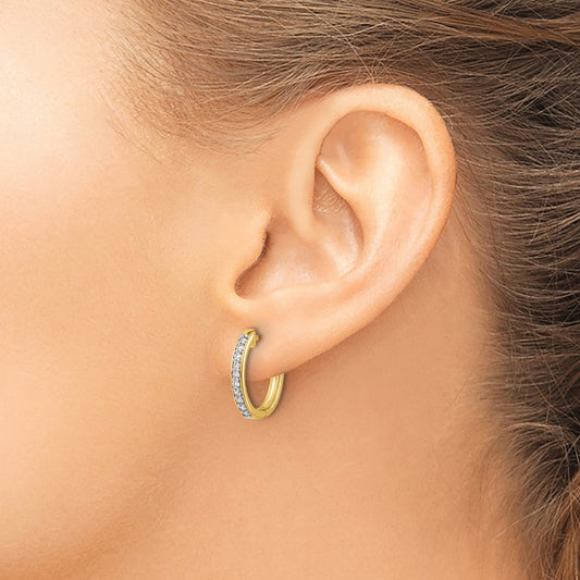 Hinged Hoop Earrings, 0.25-1.00 ct tw Lab-Grown Diamond — 1/4 ct, 14K Yellow Gold
