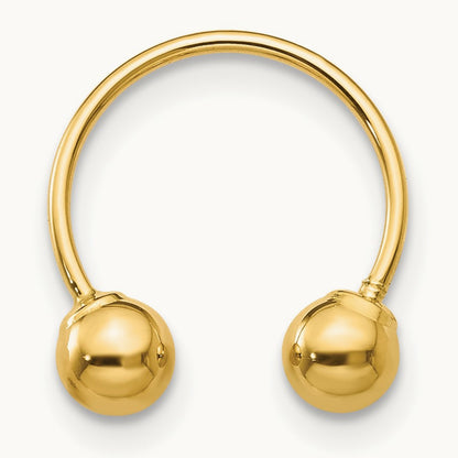 Madi K Single Beaded Half Hoop Screwback Earring, 14K