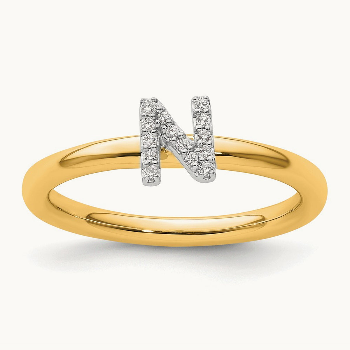 Stackable Diamond Ring — 14K Yellow Gold, N