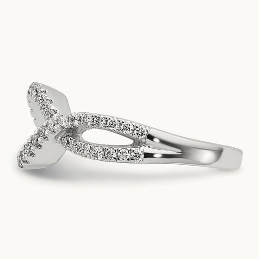 Semi-Mount Criss Cross Peg Set Engagement Ring, 0.50 ct tw Lab-Grown Diamond