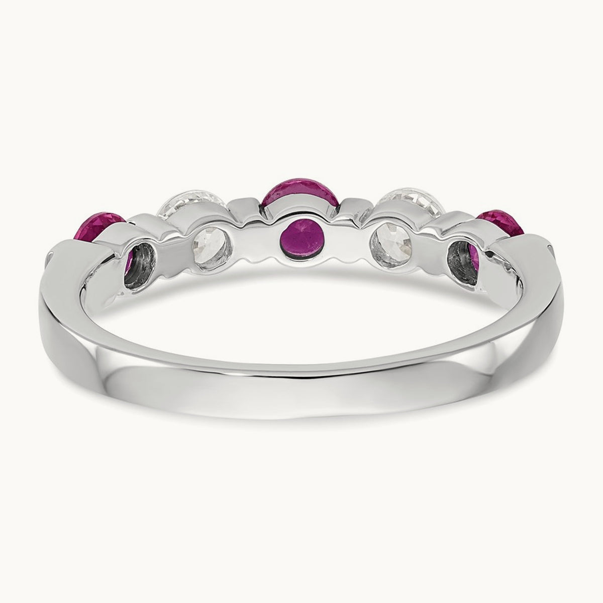 Diamond w/Ruby Band, 14K White Gold