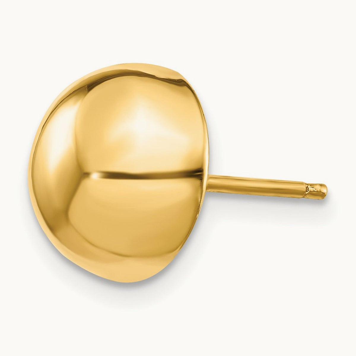 Single Polished Half Ball Post Earring — 10mm