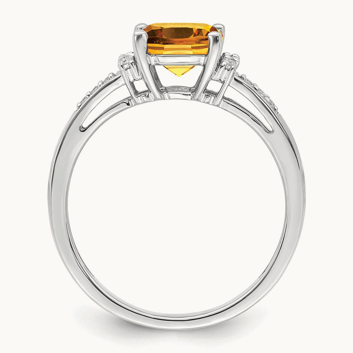 Cushion Citrine and Diamond Ring — photo set