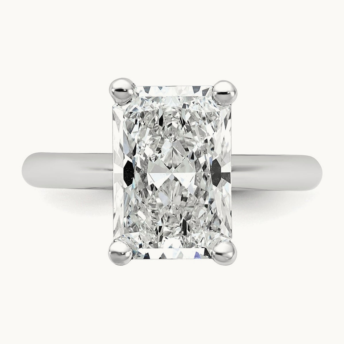 Radiant 8X Ring, 4.00 ct tw Lab-Grown Diamond — 14K White Gold