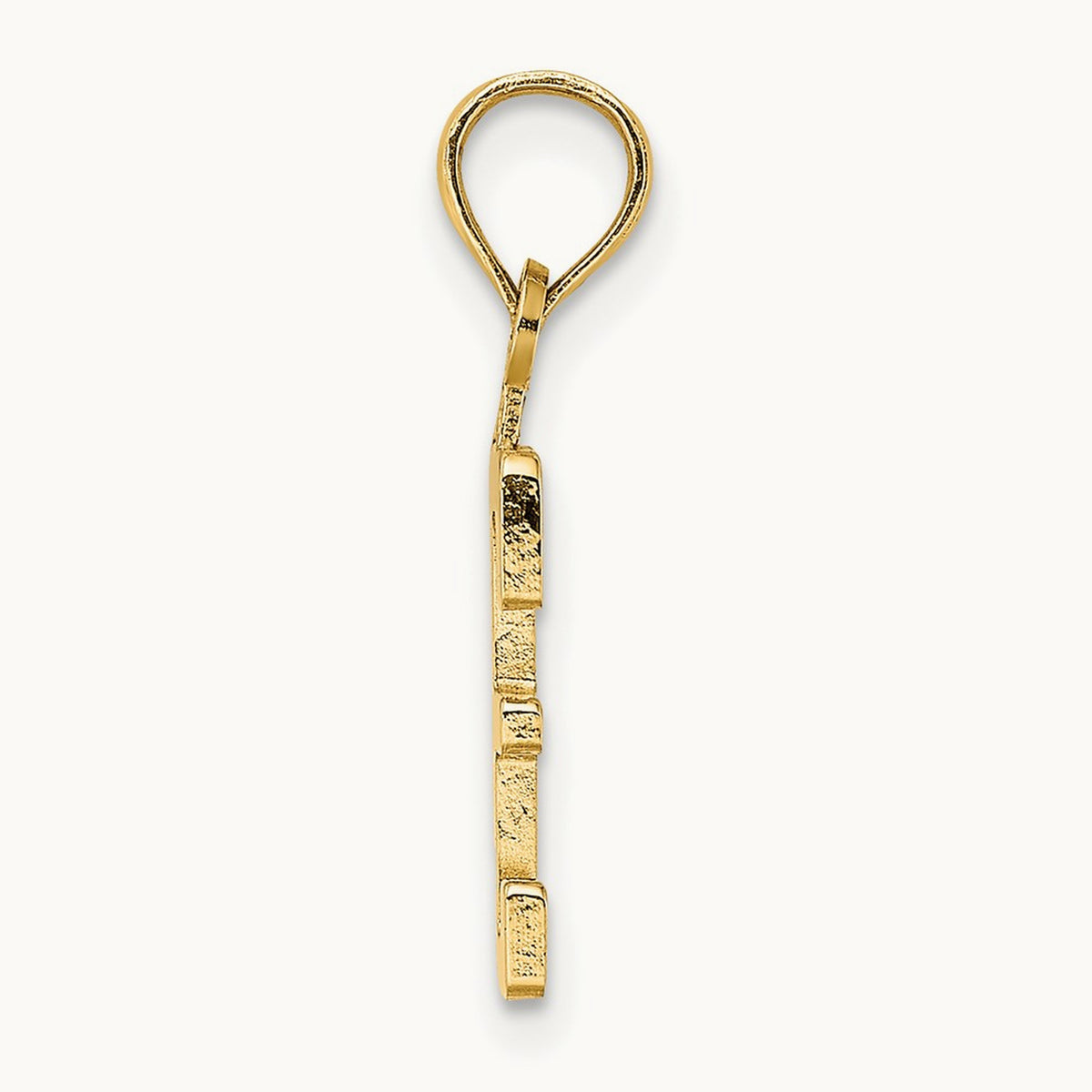 Polished Number 3 Pendant — 14K Yellow Gold