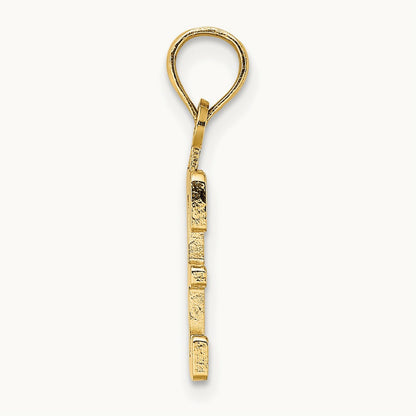 Polished Number 3 Pendant — 14K Yellow Gold