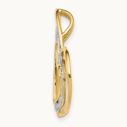 .01ct. Diamond and Rhodium Triple Heart Chain Slide, 14K