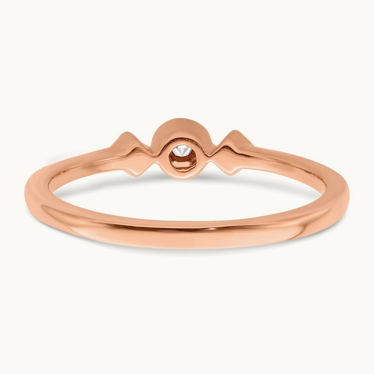 Petite Beaded Edge Cushion Ring, 0.10 ct tw — 14K Rose Gold
