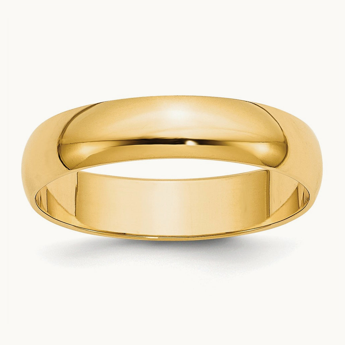 Lightweight Half Round Band, 5mm, 10K Yellow Gold