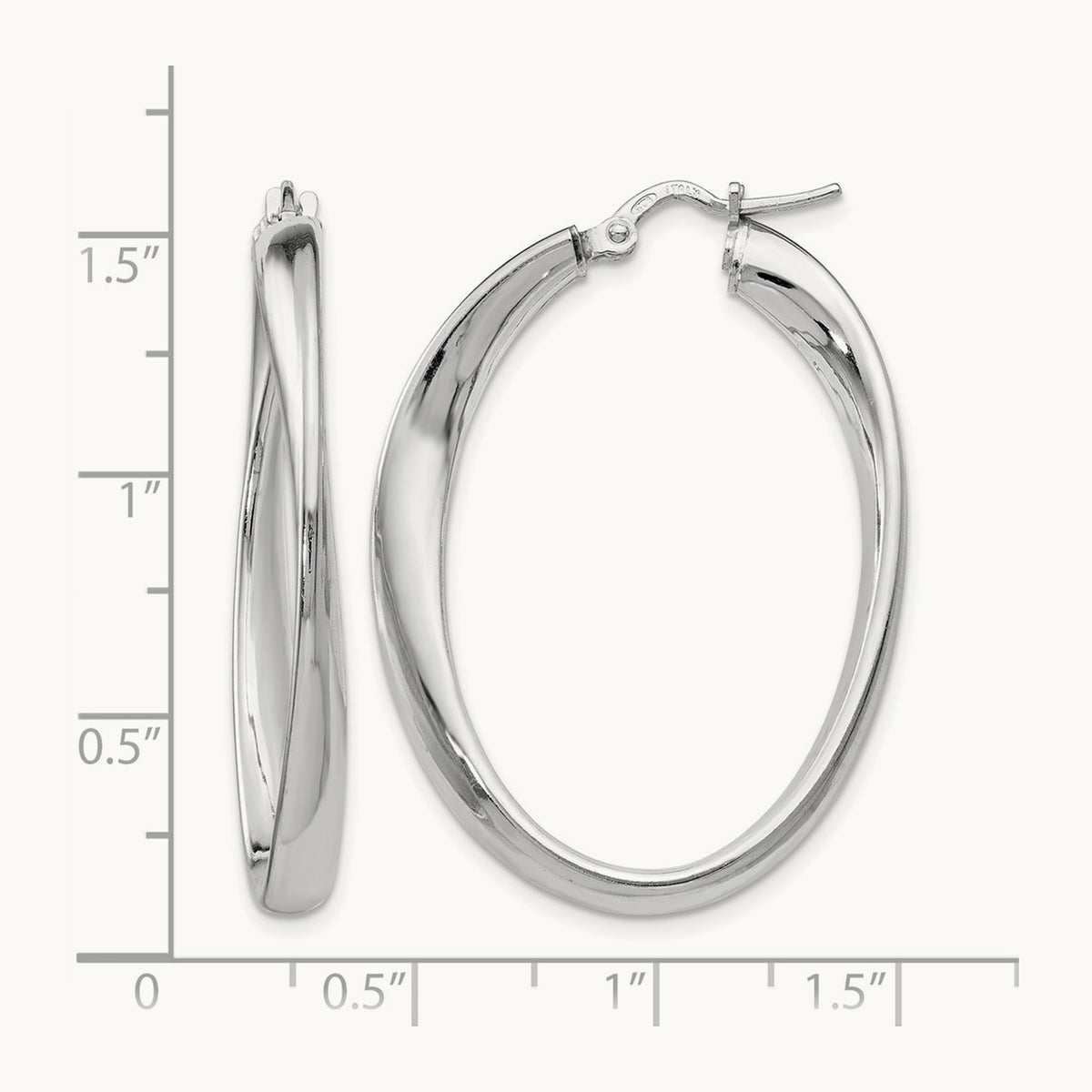 RH- Polished Twisted Oval Hoop Earrings — Leslie's — 36mm