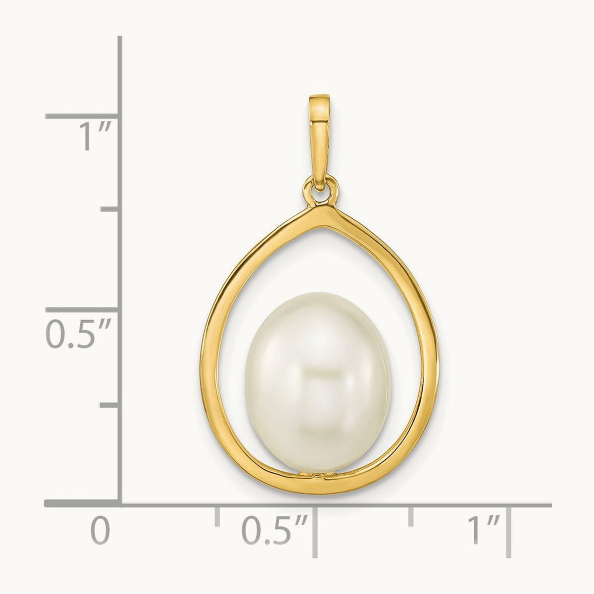 9- White Rice Freshwater Cultured Pearl Pendant, 14K