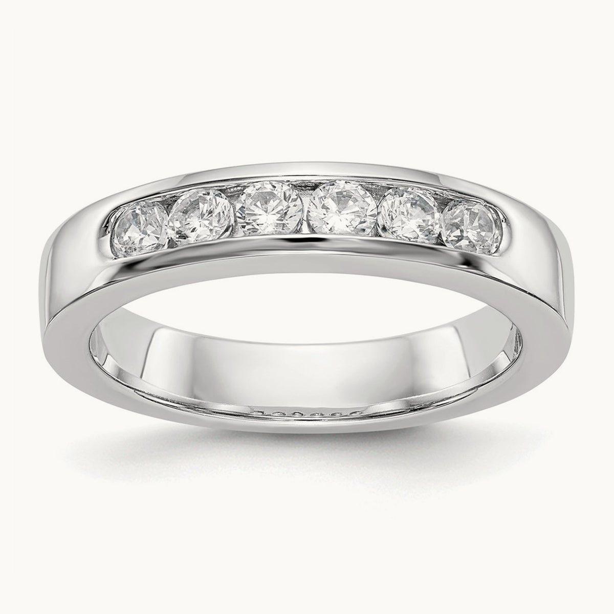 6- Stone Closed Channel Band Mounting, 2.7mm, 14K White Gold