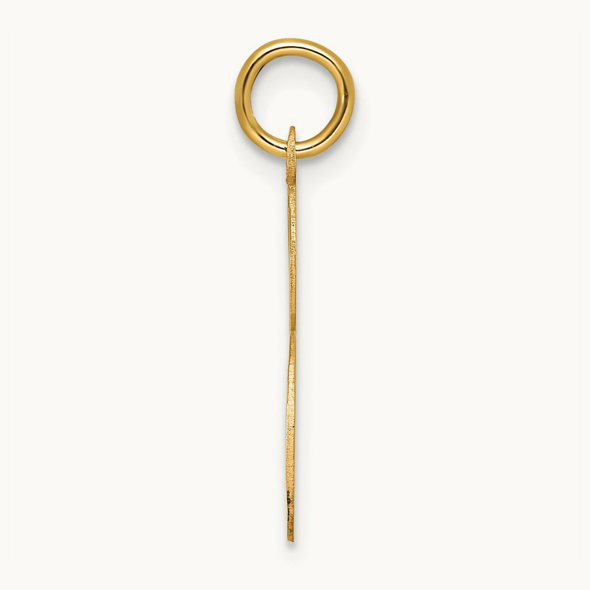 Large Fancy Script Initial Charm — 14K Yellow Gold, S