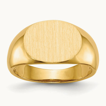 12.5x9. Open Back Signet Ring, 5mm, 14K