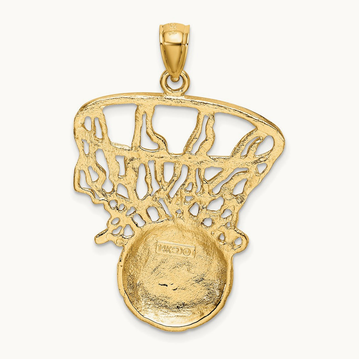 Swoosh Basketball and Net Charm, 14K