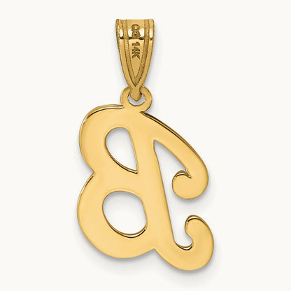 Script Letter B Initial Pendant, 14K Yellow Gold