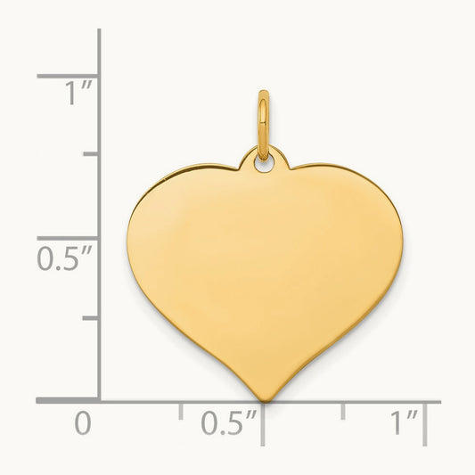 Heart Disc Charm, 14K