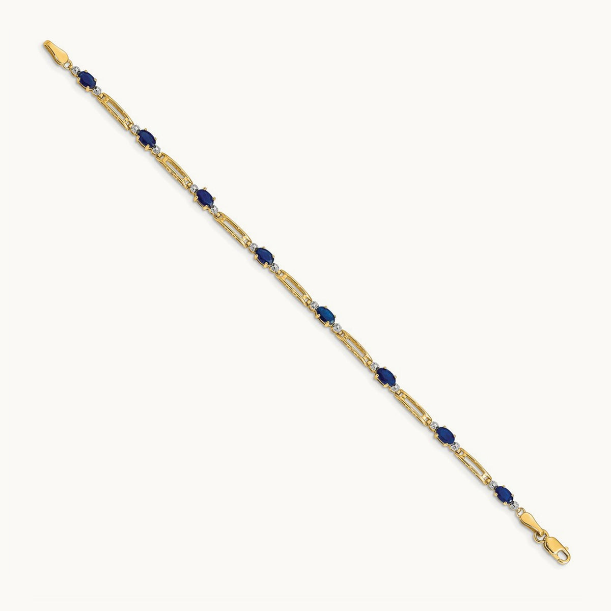 Fancy Diamond and Sapphire Bracelet, 14K
