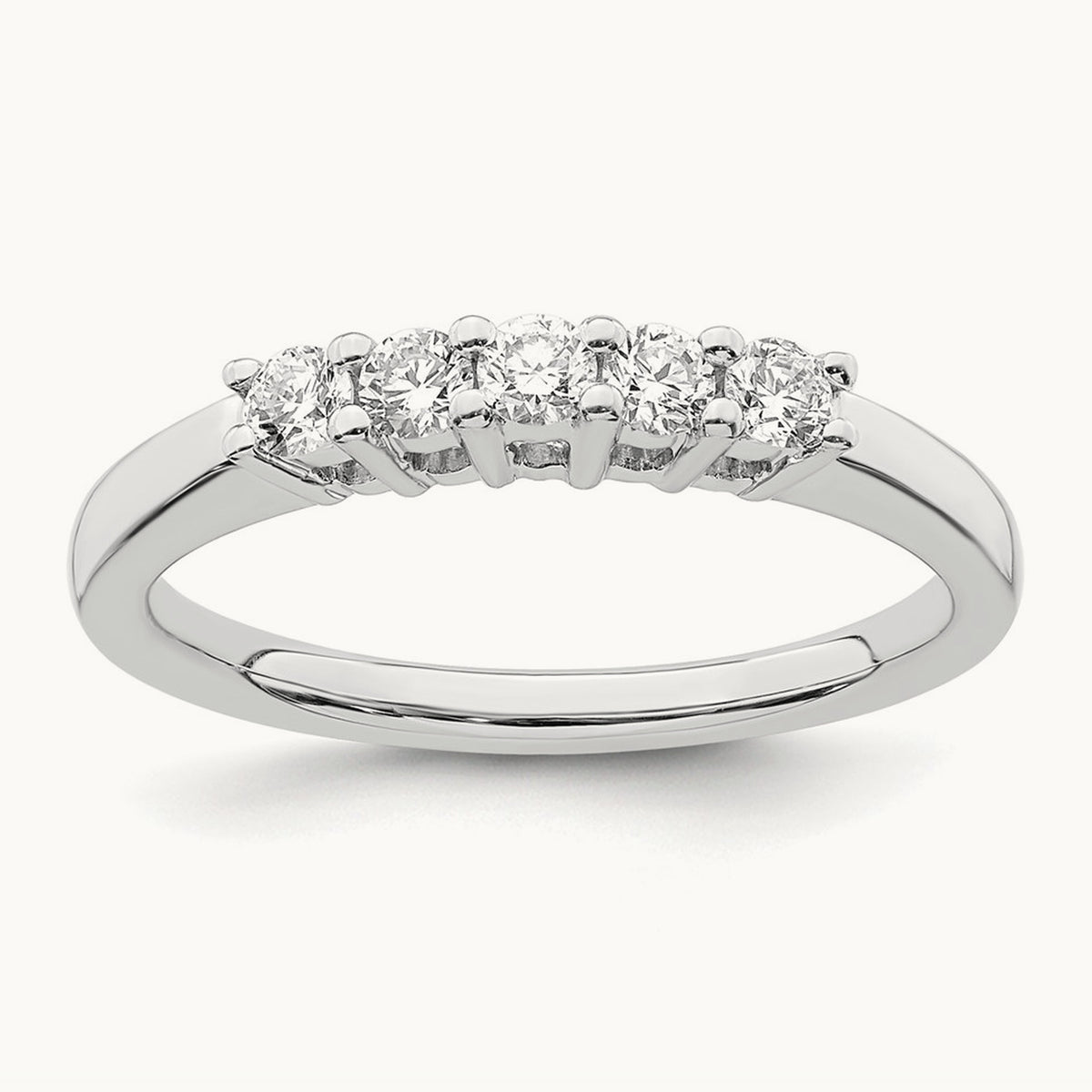 5-Stone Diamond Band, 14K White Gold